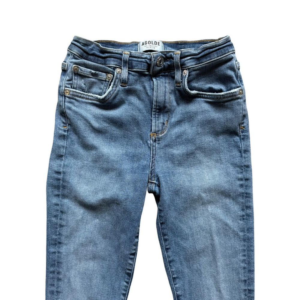 Agolde Classic Blue Skinny Jeans Size 25 Casual Denim Streetwear Premium - Picture 10 of 11